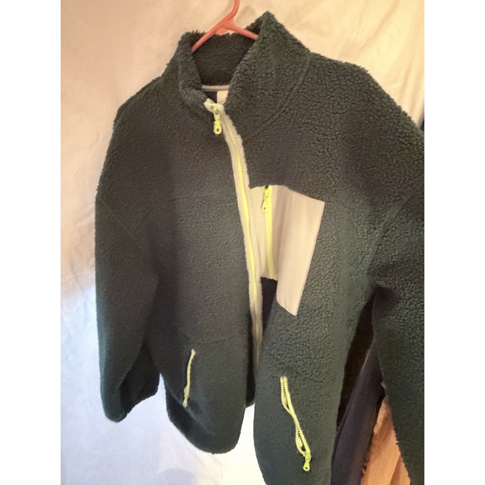 Universal Thread Sherpa Fleece Jacket Green Size 1X